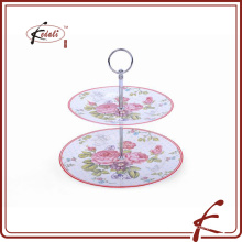 Good quality OEM price ceramics porcelain cake stand